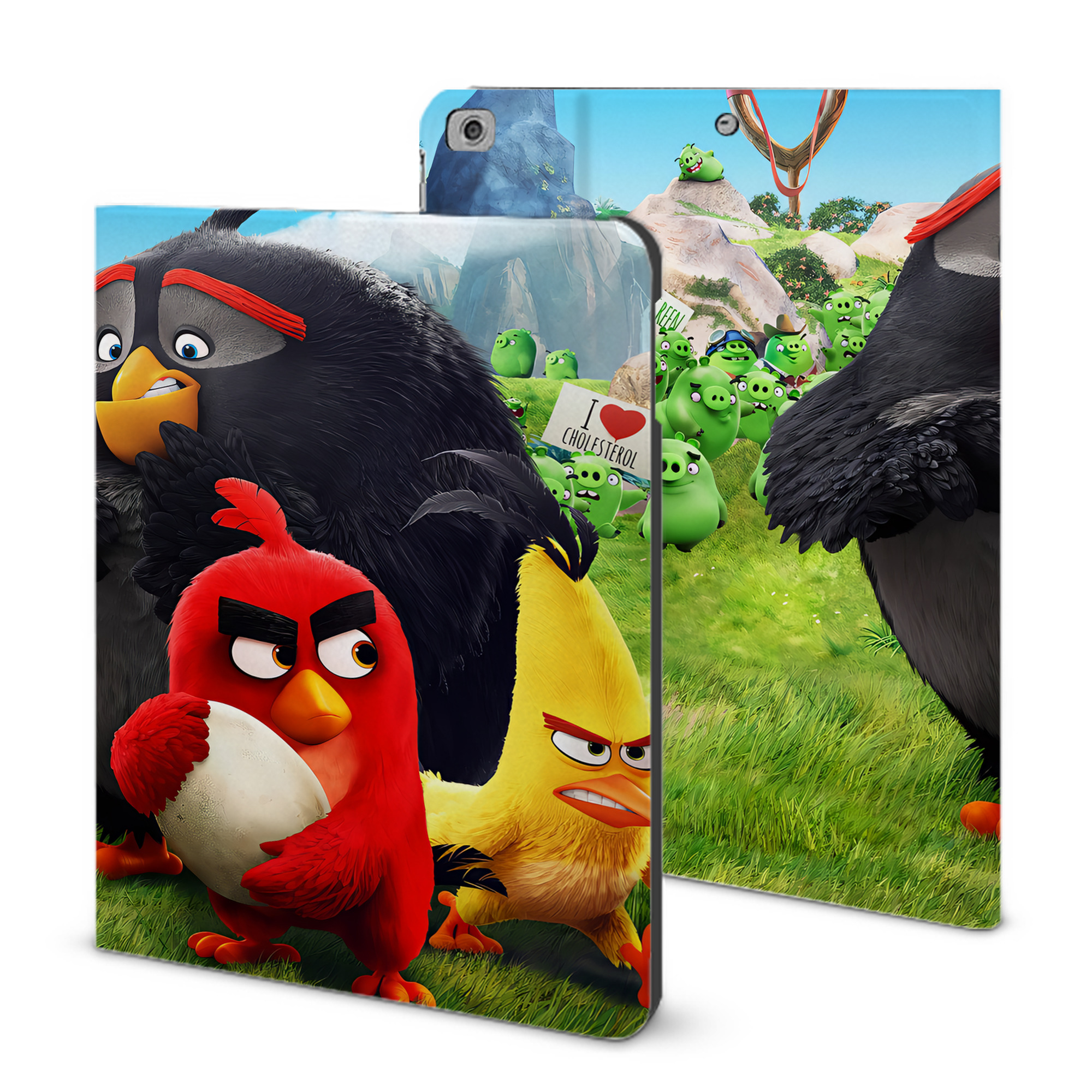 （画像用） Angry Birds アングリーバード IPad ケース ブック型 PUレザー TPU 耐衝撃 軽量 薄型 ペン収納なし 全面保護 IPad 各モデル対応